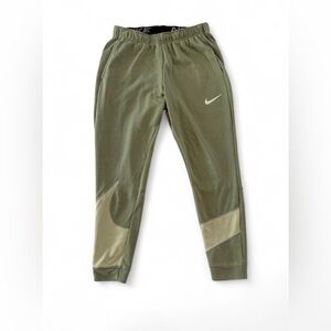 Men’s Nike Dri-FIT Fleece Taper Energy Performance Pants in Oil Green Size L